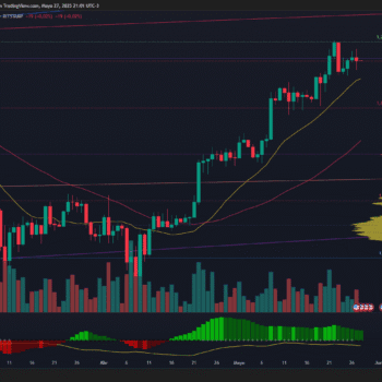 BITCOIN SE MANTIENE CERCA DE MÁXIMOS HISTÓRICOS MIENTRAS EL MOMENTUM SE MODERA Y CAE EL VOLUMEN