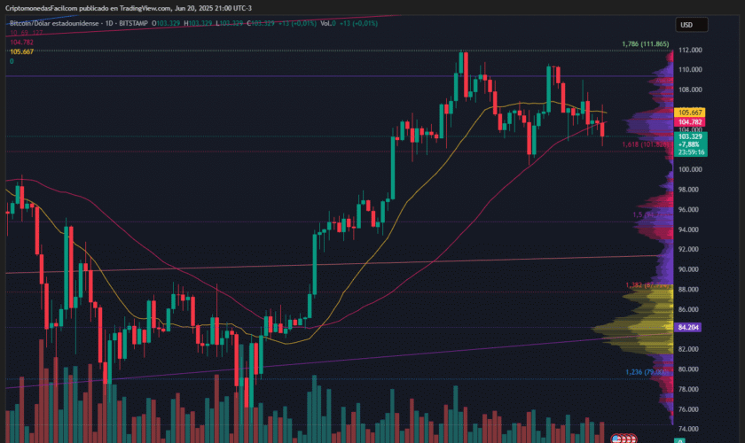 BITCOIN CAE 1.33 % PERO RESPETA SOPORTE TÉCNICO EN 101.8 MIL ANTE SENTIMIENTO DE MERCADO NEUTRAL
