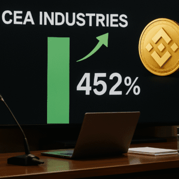 CEA INDUSTRIES SUBE 452% TRAS ANUNCIAR TESORERÍA PÚBLICA DE BNB CON INVERSIÓN DE USD 500 MILLONES