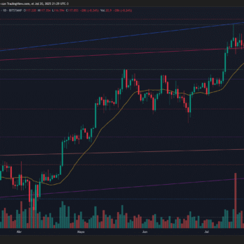 BITCOIN MANTIENE ESTRUCTURA ALCISTA CON SOPORTE EN 111.8 Y RESISTENCIA CLAVE ENTRE 118 Y 124.6 DÓLARES