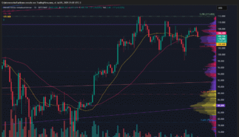 BITCOIN CAE 1.38 % Y SE CONSOLIDA EN ZONA ALTA MIENTRAS EL VOLUMEN SIGUE DECRECIENDO