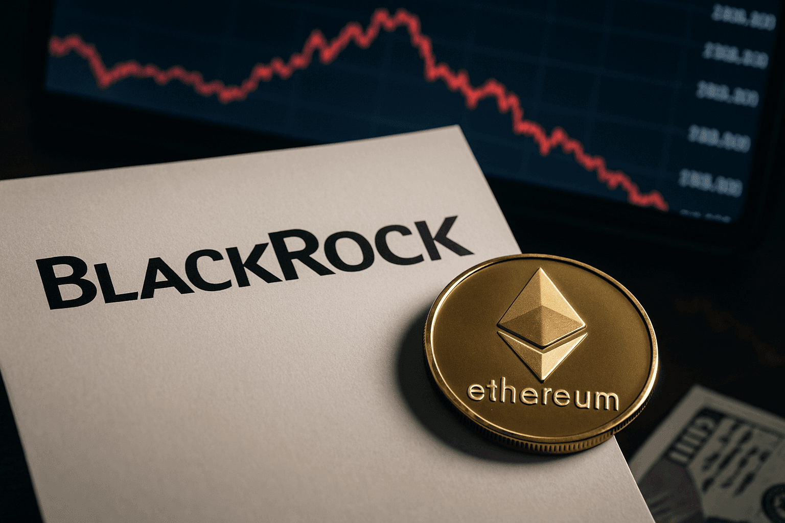 BLACKROCK REGISTRA ETF DE ETHEREUM CON STAKING MIENTRAS EL PRECIO CAE BAJO LOS 3 MIL DÓLARES