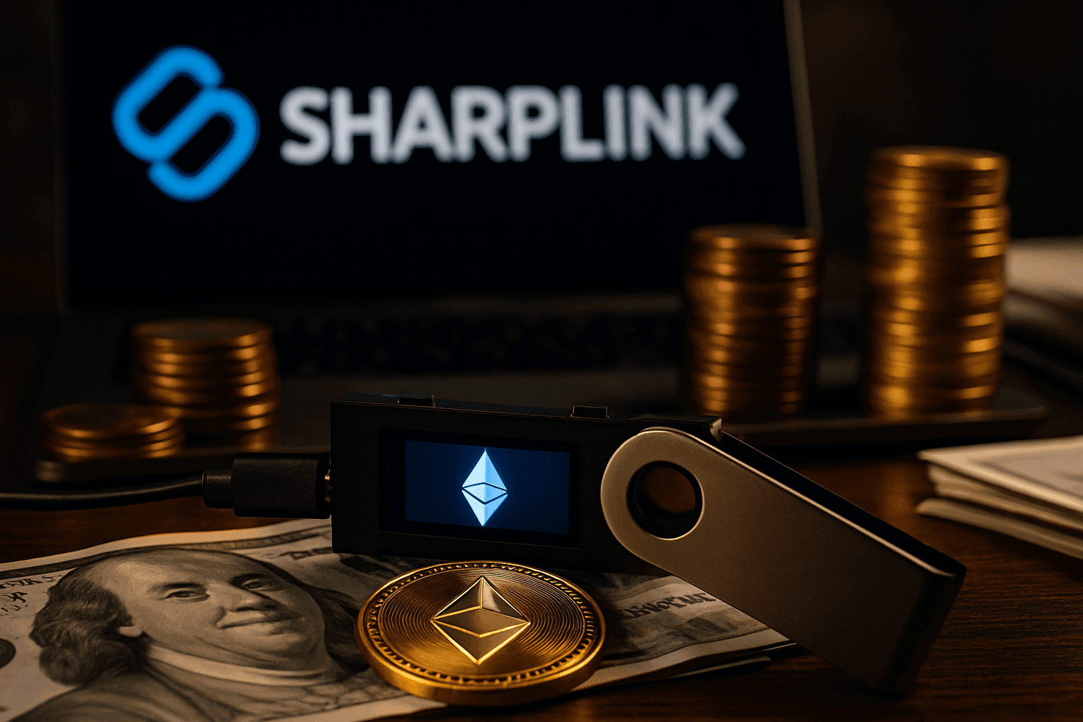 SHARPLINK NIEGA VÍNCULOS CON WALLET QUE MOVIÓ 5.284 ETH MIENTRAS BLACKROCK DESCARGA Y TOM LEE ACUMULA