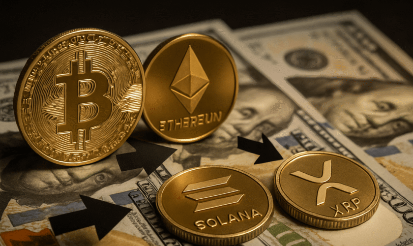 SALIDAS POR USD 1.140 MILLONES EN ETFS DE BITCOIN Y ETHEREUM IMPULSAN ROTACIÓN HACIA SOLANA Y XRP